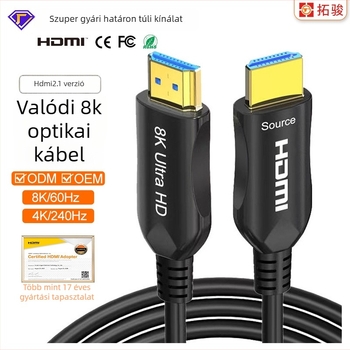 HDMI optikai kábel 8K LCD televízióhoz, verzió 2.1, HDMI-HDMI, 10 m