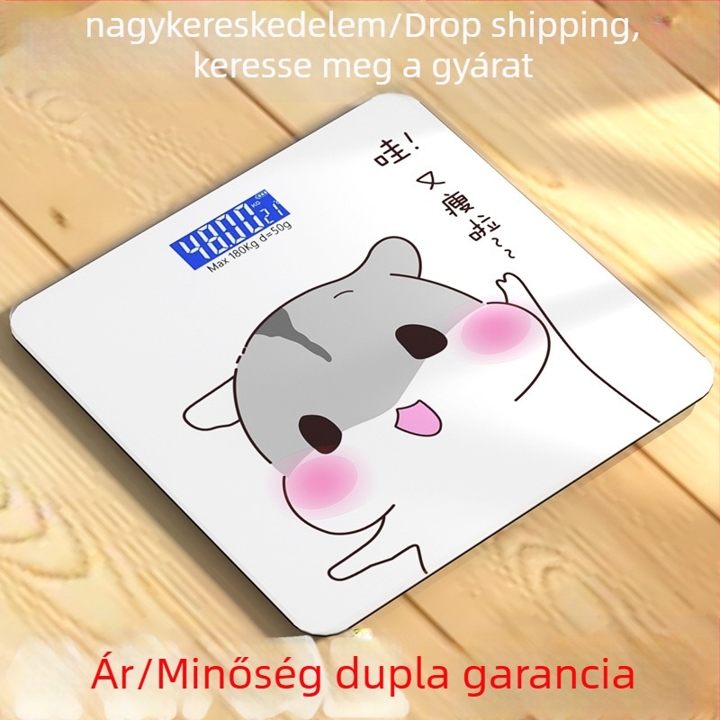 SNH-301 digitális mérleg LCD kijelzővel, akkumulátoros működés, hőmérséklet-mérés, edzett üveg panel