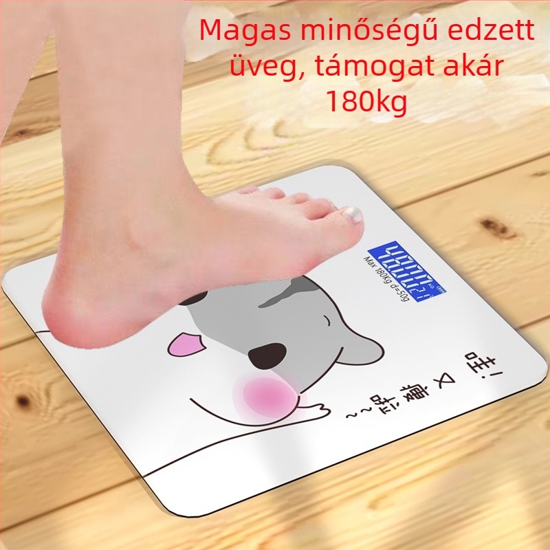 SNH-301 digitális mérleg LCD kijelzővel, akkumulátoros működés, hőmérséklet-mérés, edzett üveg panel