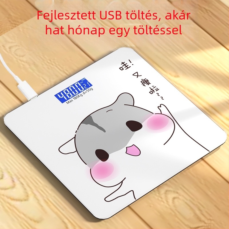 SNH-301 digitális mérleg LCD kijelzővel, akkumulátoros működés, hőmérséklet-mérés, edzett üveg panel