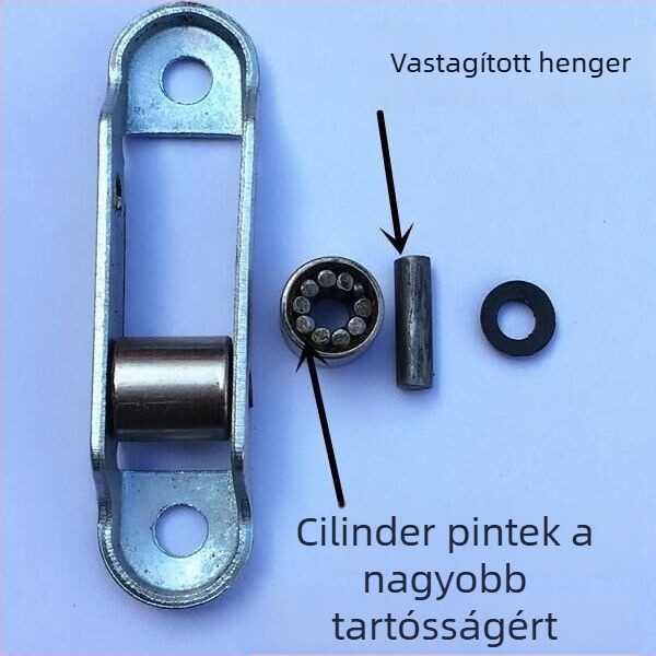 Műanyag‑acél ajtó- és ablakcsapágy, kettős görgő, csendes, sík vezetőcsatorna, tűgörgős görgő, univerzális típus