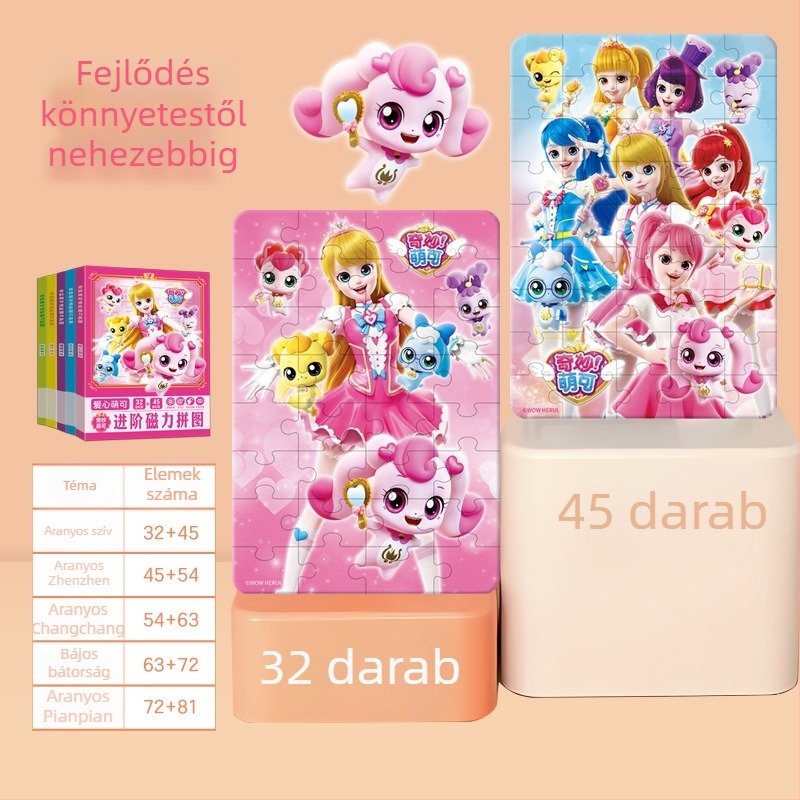 Haladó mágneses sík puzzle gyerekeknek (4–6 év) - Anyag: Egyéb; Csomagolás: Hálós zacskó; Kategória: Illusztrációk és táblák
