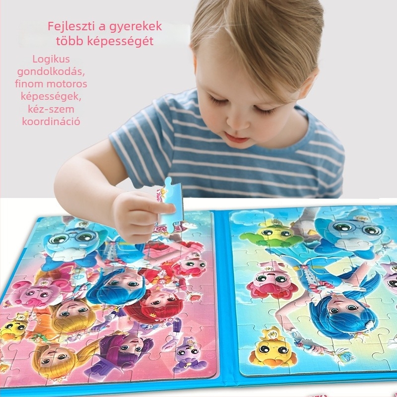 Haladó mágneses sík puzzle gyerekeknek (4–6 év) - Anyag: Egyéb; Csomagolás: Hálós zacskó; Kategória: Illusztrációk és táblák