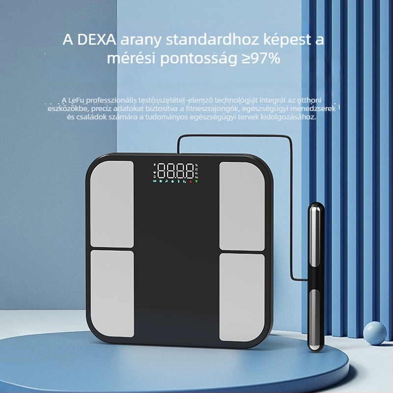 Bluetooth testzsírmérleg otthoni használatra – elektronikus testsúlymérleg, amely méri a testsúlyt, testzsírt és hidratációt, kalóriákat