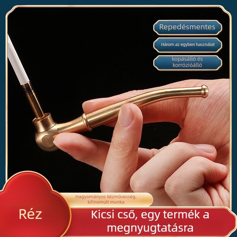 Fém dohánycső, újrafelhasználható, háromfunkciós kialakítás, modern minimalist stílus, testreszabás elérhető
