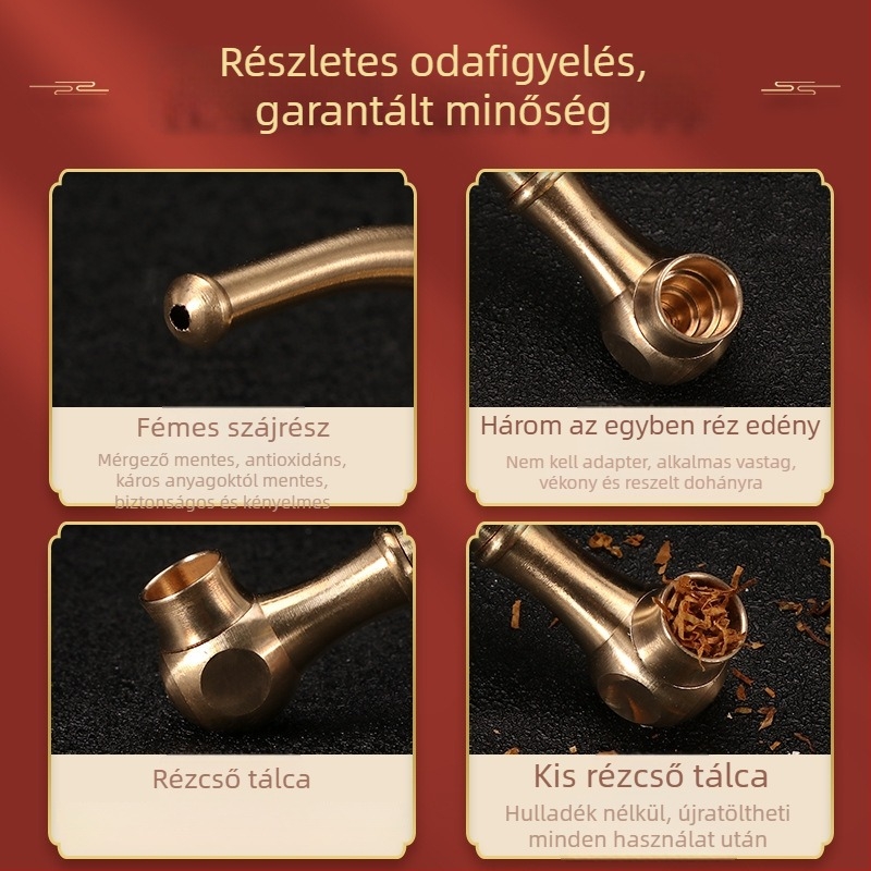 Fém dohánycső, újrafelhasználható, háromfunkciós kialakítás, modern minimalist stílus, testreszabás elérhető