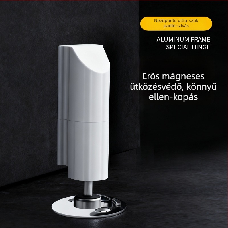 Ajtóstop talaj-szívóval, ABS anyag, elektroplatált felület, beépített szerelés, mágneses zár