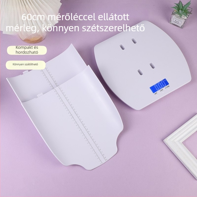 Digitális babamérleg – virge márka; maximális teherbírás 100 kg; működik 2× AAA elemmel; 5 darabos csomag