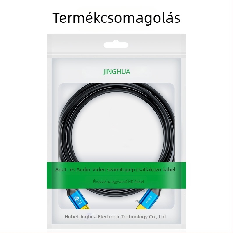 HDMI-kábel TV-hez és számítógéphez, 2K/4K-kompatibilis, CCS vezető, nikkelbevonatú csatlakozók, modell H610