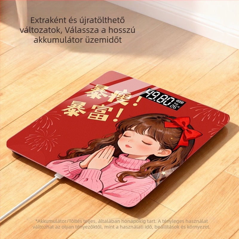 Testzsírmérleg - méri a testtömeget, a testzsírt, a kalóriákat és a víztartalmat (USB töltés; max 360 jin)