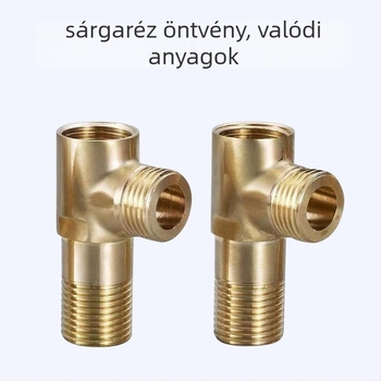 Rézkorpusos keverőszögcsap forró- és hideg vízhez, 1 bemenet, 2 kimenet, modell 7000, üzemi nyomás 0,3 MPa