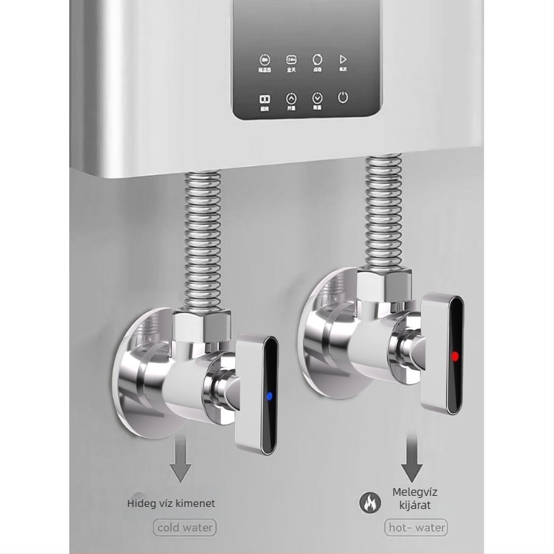 Szögletes gömbcsap magas áramlású, belső Ø20 mm, 201 rozsdamentes acél, falra menetes szerelés, csaptelekhez