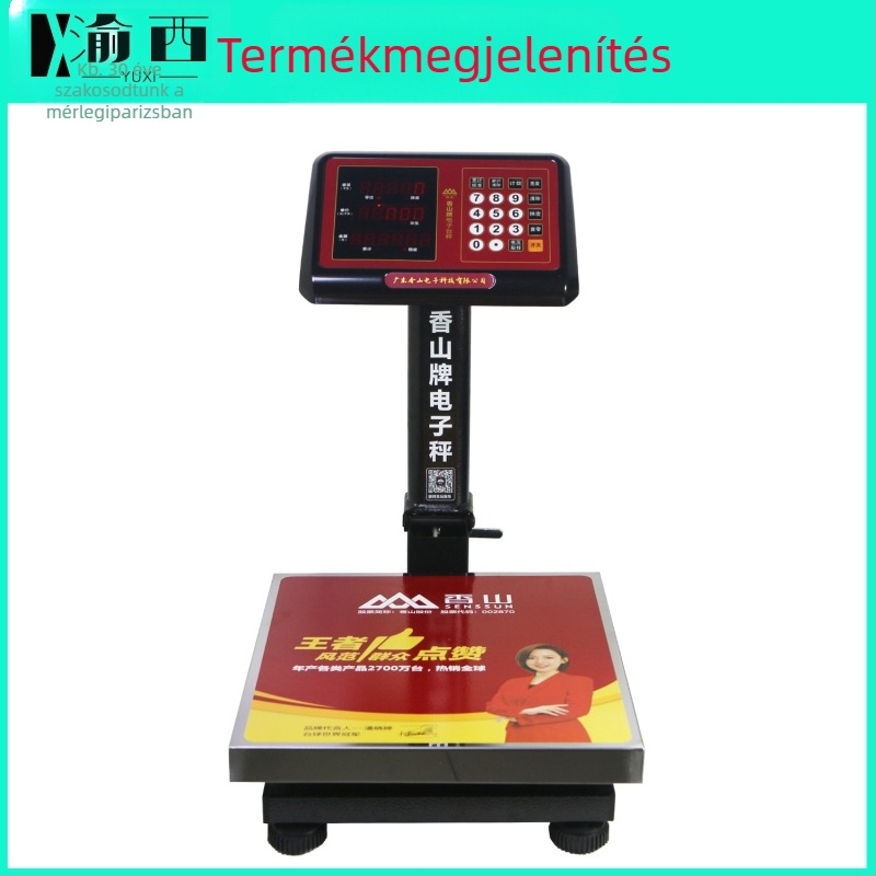Xiangshan Tcs-60 digitális platformmérleg, 0-60 kg, elektronikus mérés, 6V tápegység, multifunkcionális