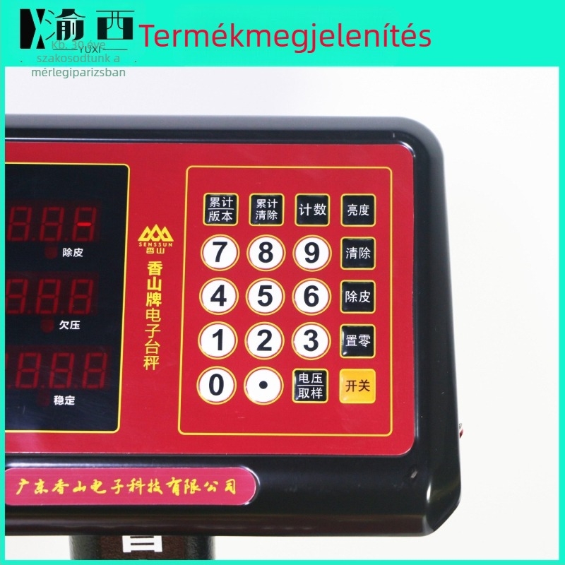 Xiangshan Tcs-60 digitális platformmérleg, 0-60 kg, elektronikus mérés, 6V tápegység, multifunkcionális