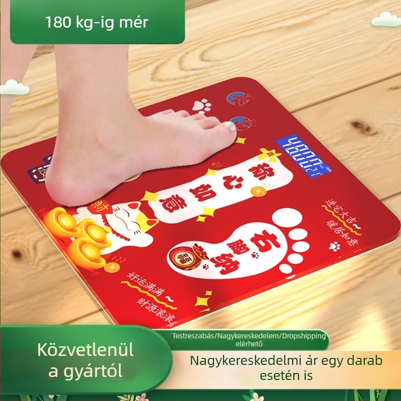 Digitális testsúlymérő háztartási használatra, esküvői ajándék, aranyos dekoratív kiegészítő az új otthonhoz, 180 kg teherbírás