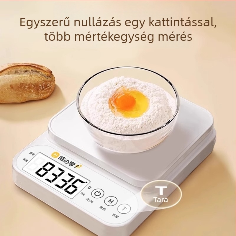 Konyhai mérleg - magas pontosságú elektronikus ételsúly mérleg, kompakt, USB-áramellátású