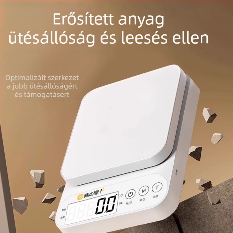 Konyhai mérleg - magas pontosságú elektronikus ételsúly mérleg, kompakt, USB-áramellátású