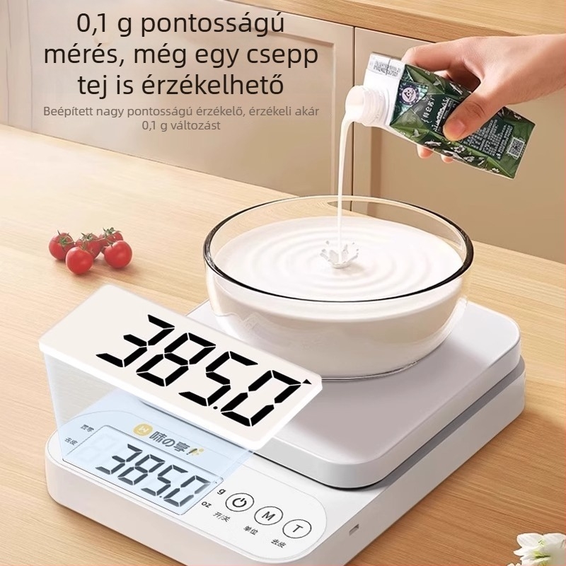 Konyhai mérleg - magas pontosságú elektronikus ételsúly mérleg, kompakt, USB-áramellátású