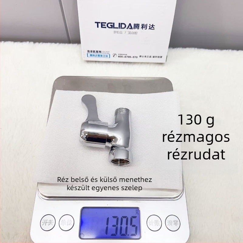Réz egyenes áramlású szelep belső menetes szögletes szelep forró/hideg bemenet/kimenet, anyag réz, belső Ø 4, üzemi nyomás 1.0, nettó tömeg 130