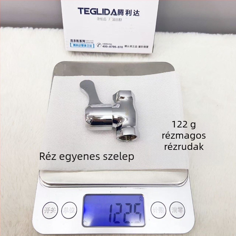 Réz egyenes áramlású szelep belső menetes szögletes szelep forró/hideg bemenet/kimenet, anyag réz, belső Ø 4, üzemi nyomás 1.0, nettó tömeg 130