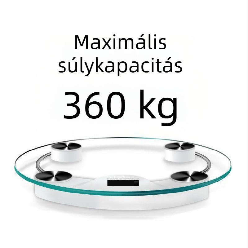 Edzett üvegből készült digitális testsúlymérő, otthoni használatra, körkörös átlátszó testmérő, 180 kg kapacitás, Ancient Poet