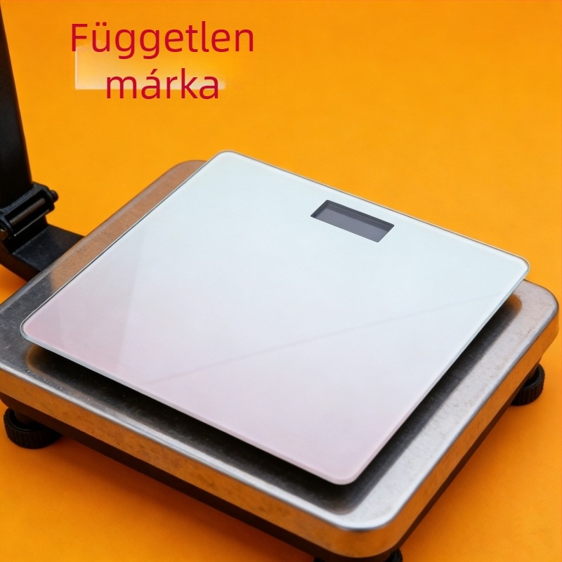 Üvegplatformos testtömeg-mérleg, 180 kg teherbírás, 2 hüvelykes kijelző, érintő- és gombos működés, 5 m-ig terjedő vezeték nélküli hatótávolság