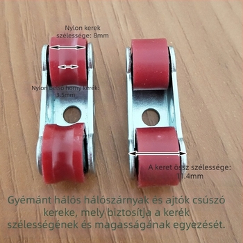 Ajtó- és ablakpulley nylon kettős görgővel, tűgörgős vezetőgörgő gyémánt-hálóhoz