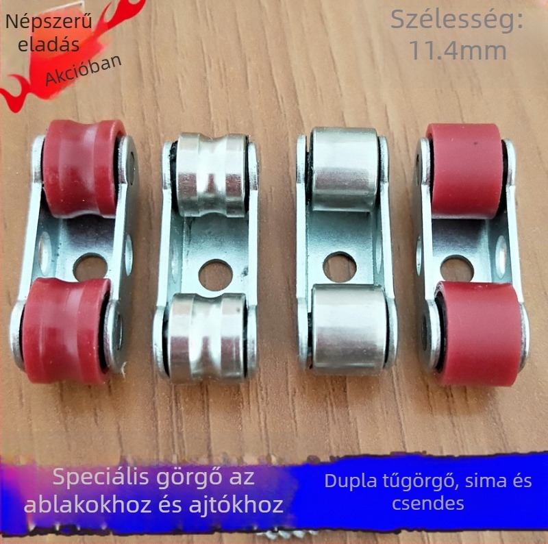 Ajtó- és ablakpulley nylon kettős görgővel, tűgörgős vezetőgörgő gyémánt-hálóhoz