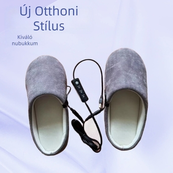 USB fűtős papucs – Uniszex, velúr felsőrész, kompozit talp, házi használatra, modern minimalist stílus