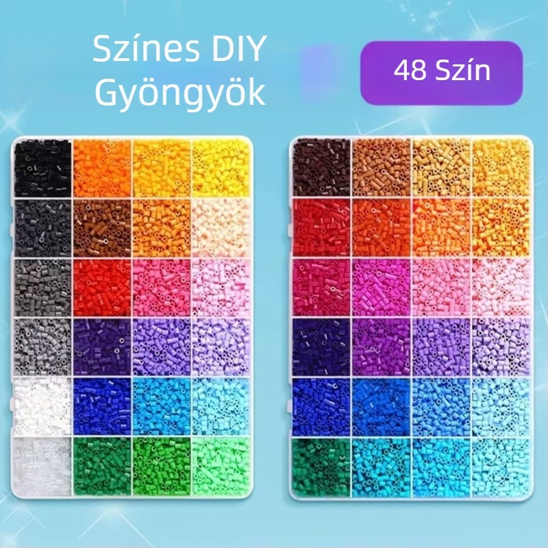 DIY gyöngyök fuziója – lyuk nélküli gyöngyök 3D puzzle-hoz, 7–14 éveseknek