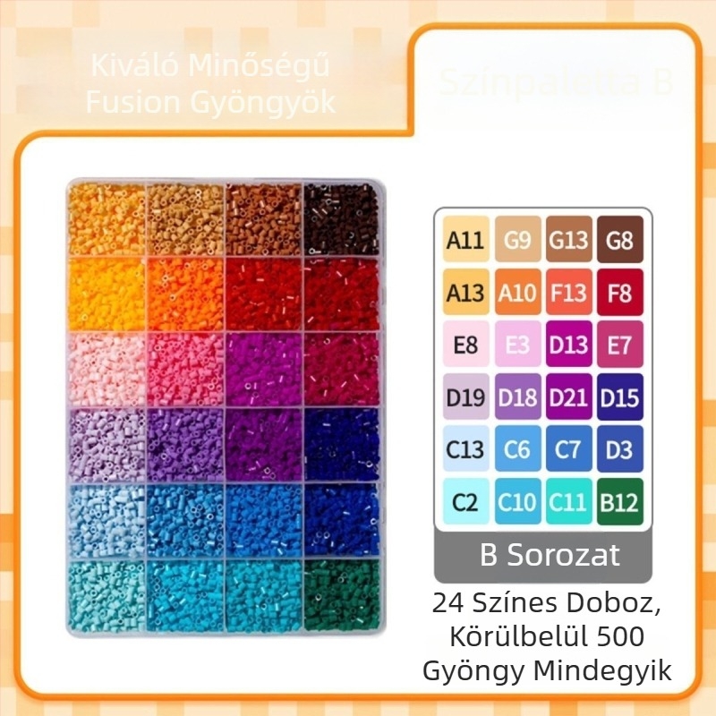 DIY gyöngyök fuziója – lyuk nélküli gyöngyök 3D puzzle-hoz, 7–14 éveseknek