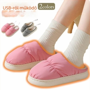 USB fűthető papucs velúr felsővel, talp textile+hab, uniszex otthoni papucs, testreszabható