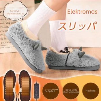 USB fűthető papucs velúr felsővel, talp textile+hab, uniszex otthoni papucs, testreszabható