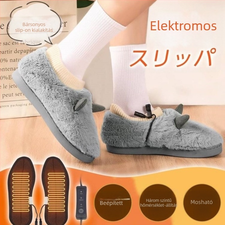 USB fűthető papucs velúr felsővel, talp textile+hab, uniszex otthoni papucs, testreszabható