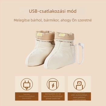 Uniszex papucs USB-es fűtéssel, pamut felsőrész, sarok beépített