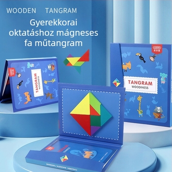 Lerth Mágneses Fa 3D Tangram Puzzle, 160 Darab, 4–6 Éveseknek