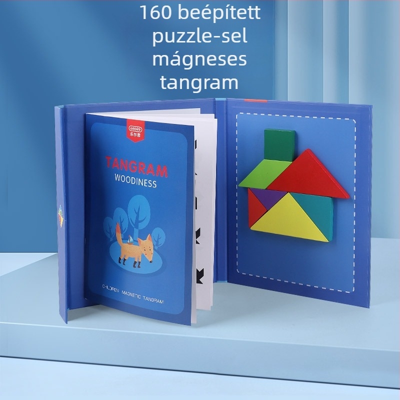 Lerth Mágneses Fa 3D Tangram Puzzle, 160 Darab, 4–6 Éveseknek