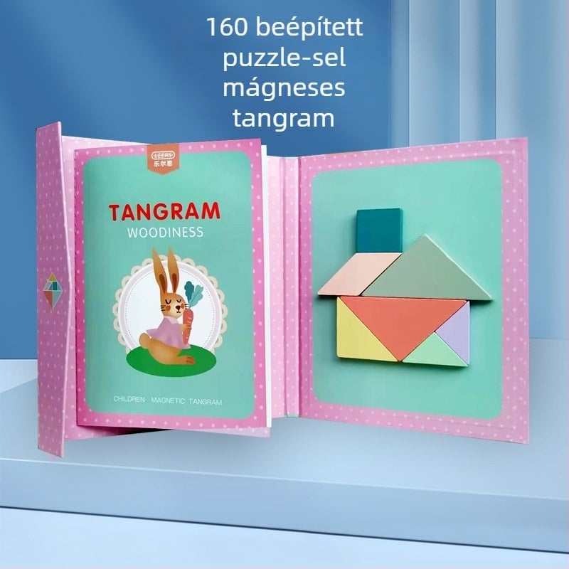 Lerth Mágneses Fa 3D Tangram Puzzle, 160 Darab, 4–6 Éveseknek