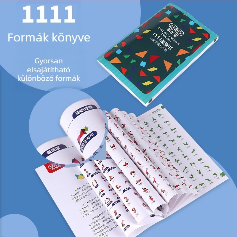 Lerth Mágneses Fa 3D Tangram Puzzle, 160 Darab, 4–6 Éveseknek