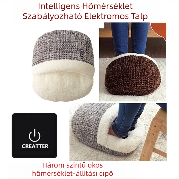 USB fűtött papucs bársonyos felsőrésszel, uniszex, TPE talppal