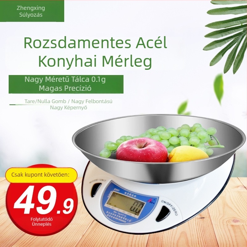 Tang heng konyhai mérleg, digitális, multifunkcionális