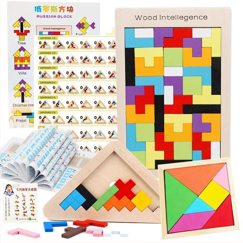 Fából készült háromdimenziós puzzle a korai oktatáshoz - többfunkciós, 4–6 éveseknek megfelelő, testreszabás elérhető