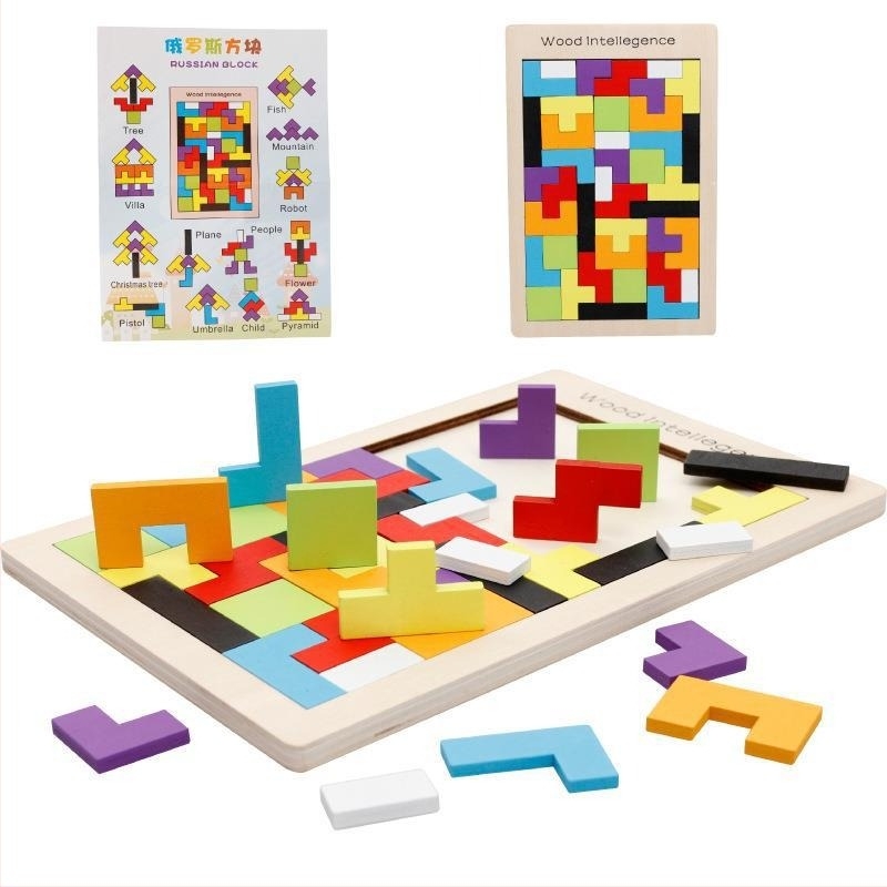 Fából készült háromdimenziós puzzle a korai oktatáshoz - többfunkciós, 4–6 éveseknek megfelelő, testreszabás elérhető