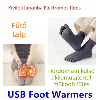 USB fűtőzokni – pamut felső rész, talp: borjúinaz, uniszex, USB-tápellátású fűtés, Creatter