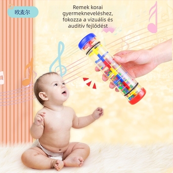 Hangcső – Orff ütőhangszer esőhang-szimulátorral és homokórával, 0–3 éveseknek, műanyag, 1–4 szakasz