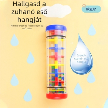 Hangcső – Orff ütőhangszer esőhang-szimulátorral és homokórával, 0–3 éveseknek, műanyag, 1–4 szakasz