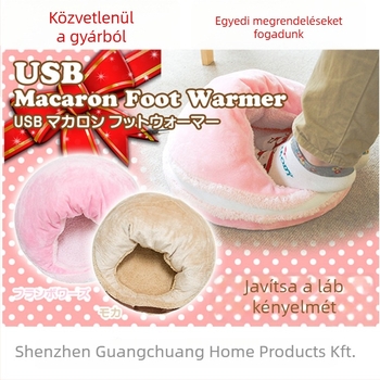USB fűtött papucsok – unisex, belső coral fleece/polar fleece, csúszásmentes talp, otthoni lábbeli