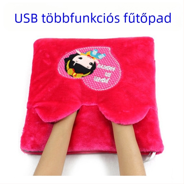 USB lábmelegítő papucs – velúr felsőrész, TPE talp, uniszex, elektromos fűtés