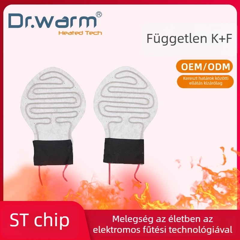 S-KING USB‑tápellátású fűtött talpbetét – huzalos fűtőelemek, uniszex papucs/otthoni cipő