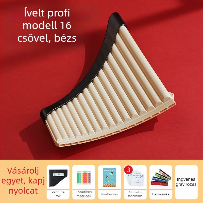 Ívelt panflóta 18 csővel, C-dúr hangnem, diákoknak és kezdőknek, Tiger Roar